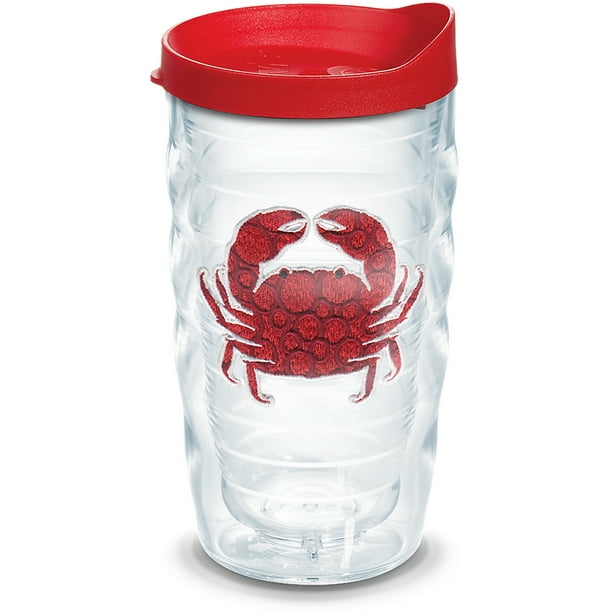 Tervis 1097034 Crab Dots Insulated Tumbler with Emblem and Red Lid 10oz Wavy Clear Tervis 1097034 Crab Dots Insulated Tumbler with Emblem and Red Lid 10oz Wavy Clear